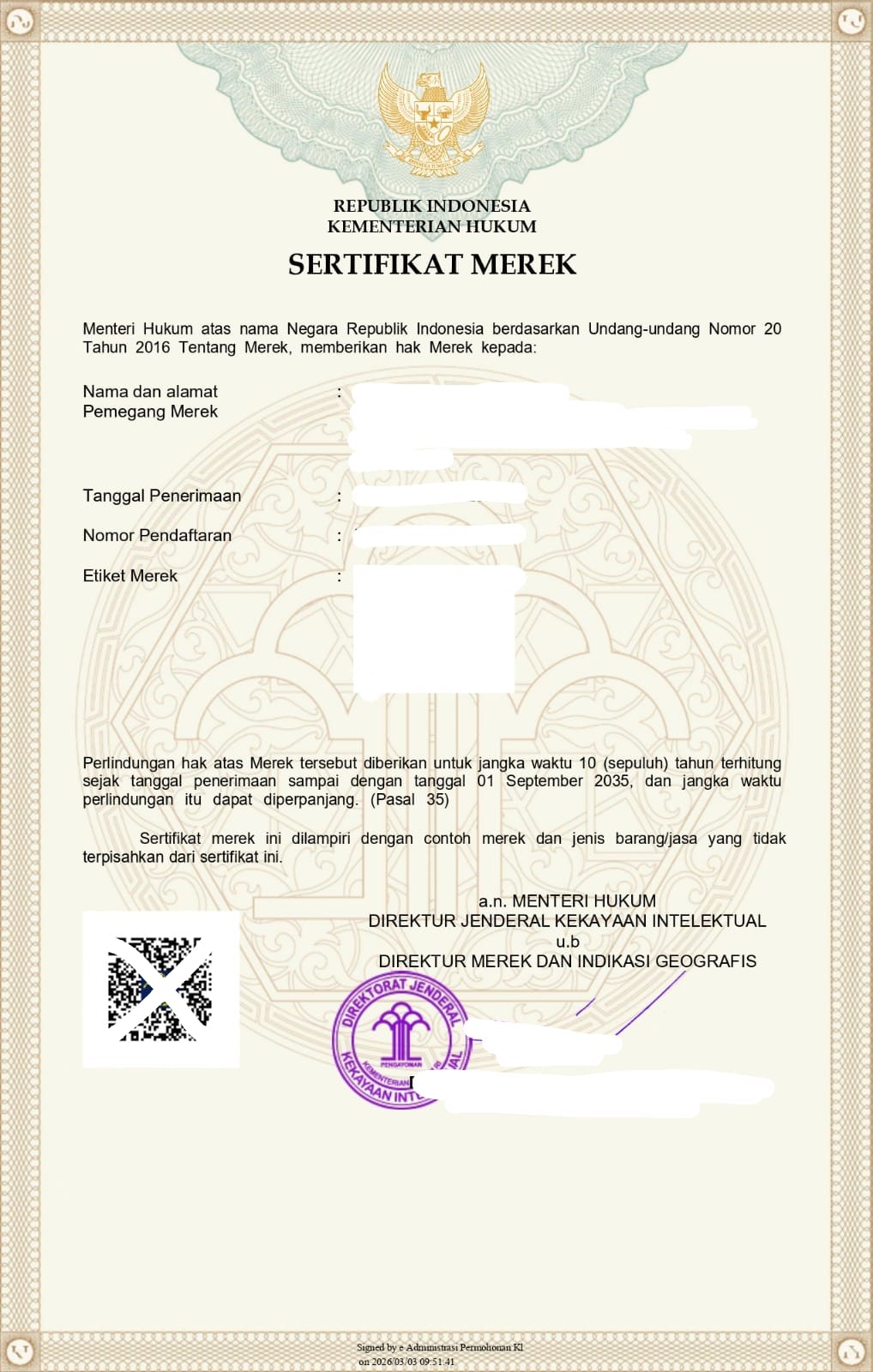 SERTIFIKAT MEREK